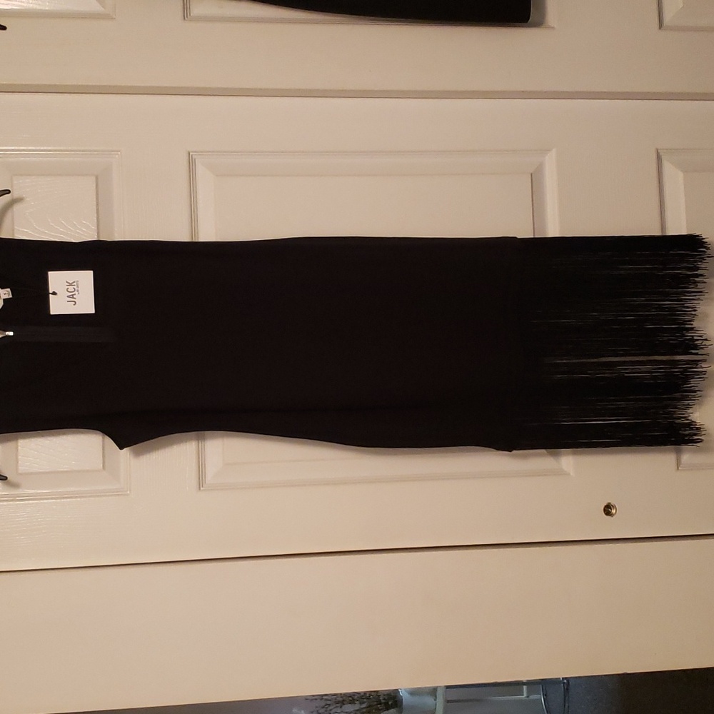 stunning New with tags Black Dress with Fringes at bottom